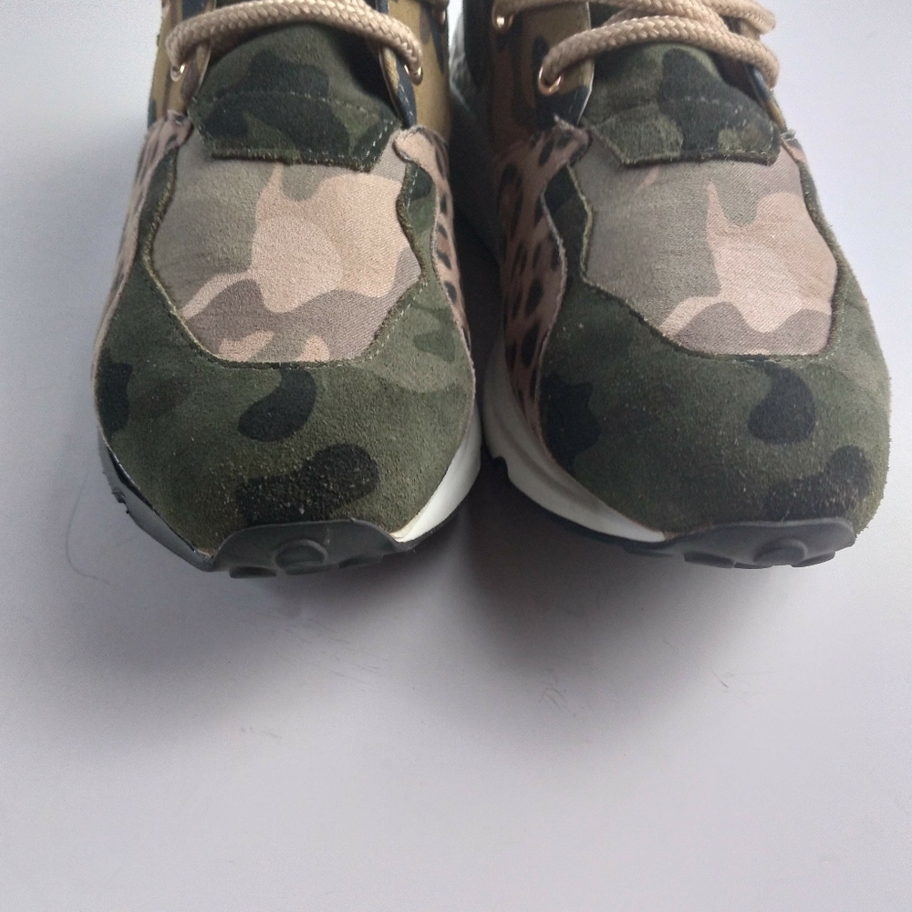 Steve Madden cliff kakki and green camo animal print p sneakers size 7.5 - Picture 7 of 10